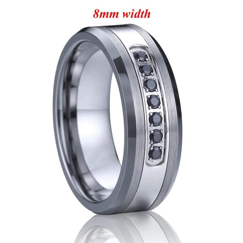 black cz diamond wedding rings for men and women gents male tungsten carbide rings stone wolfram herrenring herr ringar