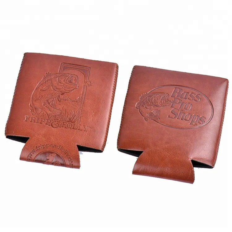 Custom Printed Neoprene PU Leather Beer Can Cooler
