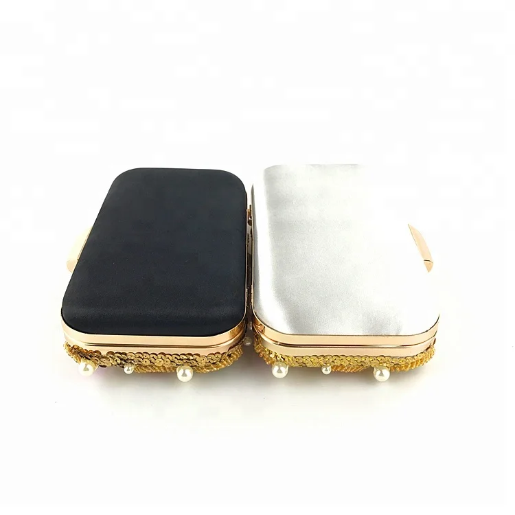 Elegant high quality handmade gold beaded rhinestone bag   OC3799