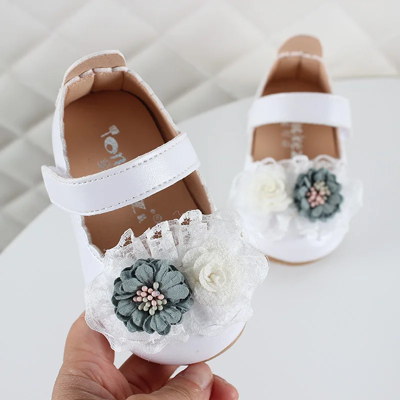 
Wholesale Girl Floral Soft Princess Baby Kids Shoes 