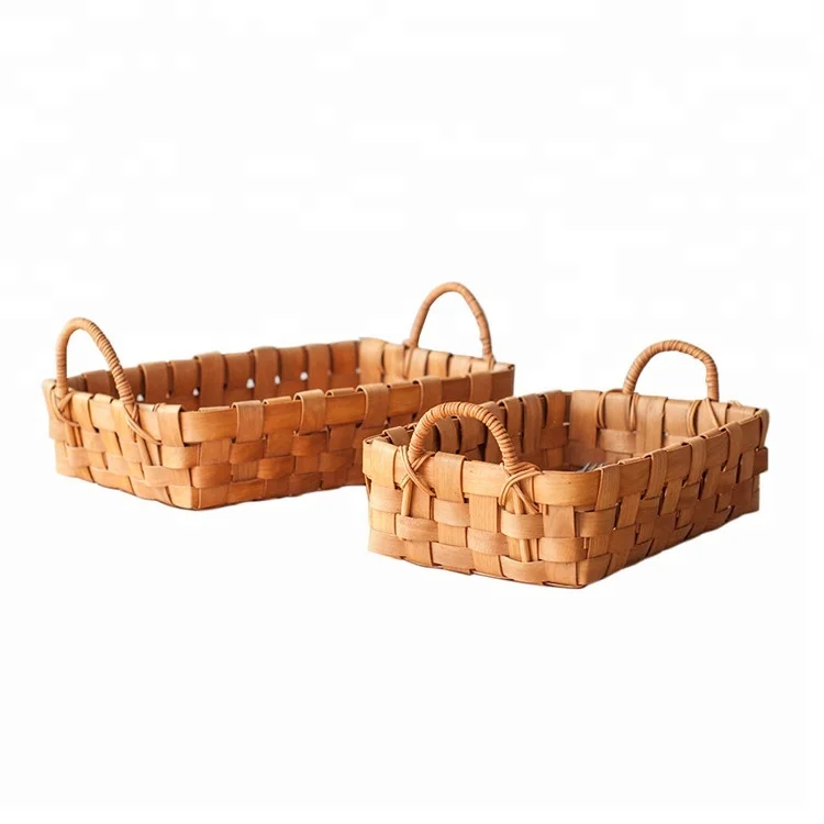 Eco friendly bread proofing  basket wooden fruit basket for organizing