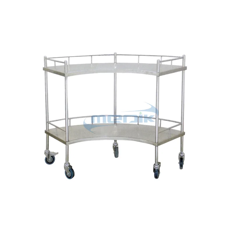 Hospital Medical Commercial 304 SS Mayo Work Instrument Prep Sorting Catering Operating Trolley Stainless Steel Surgical Table