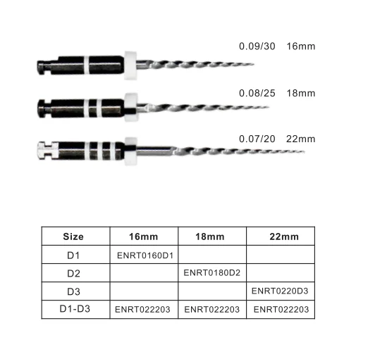 Shenzhen Jenking Manufacturer RT files for removing gutta percha and fillings in root canal.