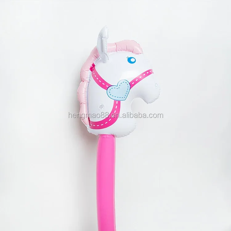 fun party decor kids toy inflatable riding horse head stick toy