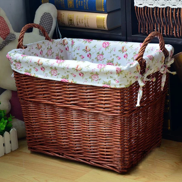 Wholesale cheap price rustic tote wicker storage hampers basket