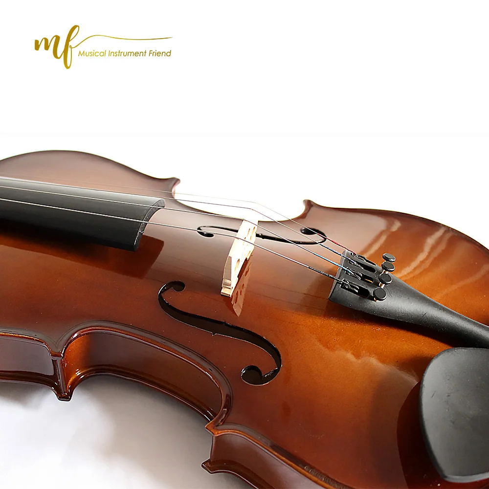 solid violin for student brown color hard hard wood parts