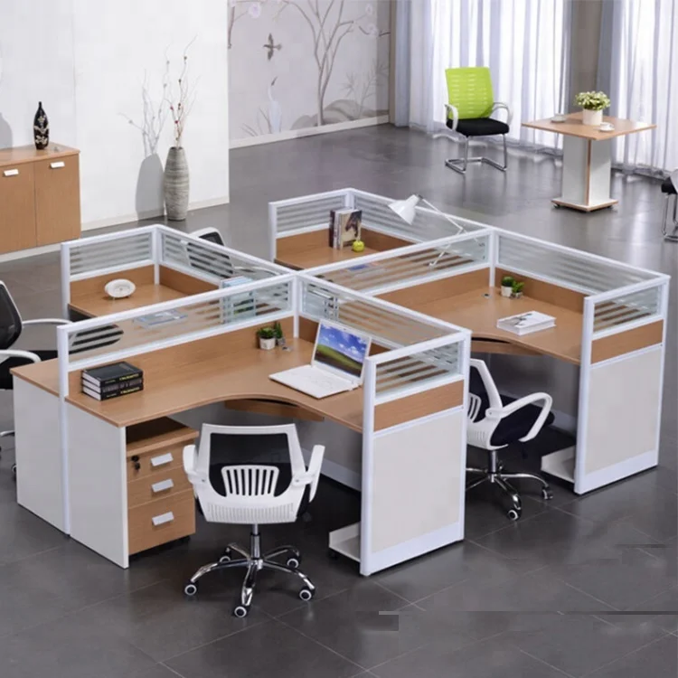 Customize Office Partition Extrusions Aluminum Profiles Office Furniture Cubicle Workstation Desk 8 Person Workstations
