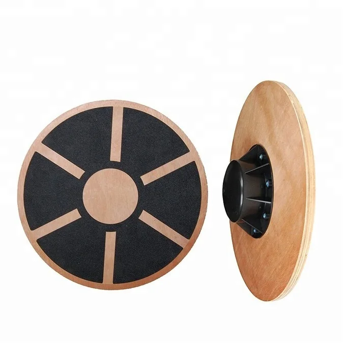 Wooden Balance Board, Wobble Board Training Physio 40cm Non-Slip Round Self Fitness Trainer Body Exercise Gym Sports Performance