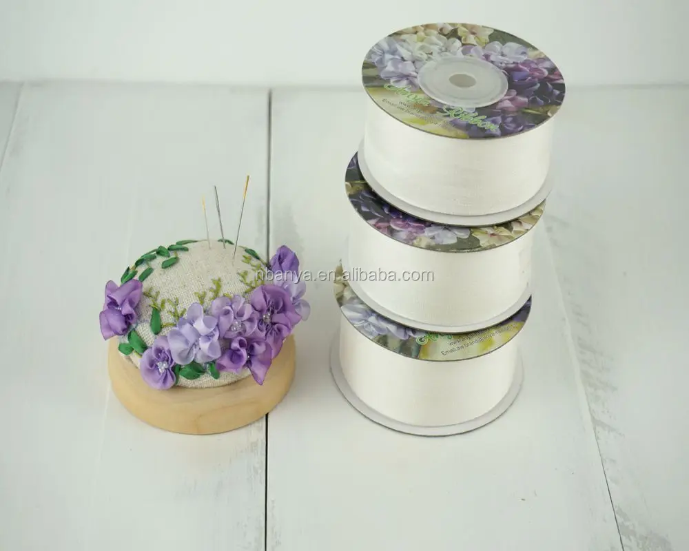 
25mm 32mm 100% pure silk embroidery ribbon thin faffeta habutai silk ribbon high quality gift ribbon handcraft embroidery 