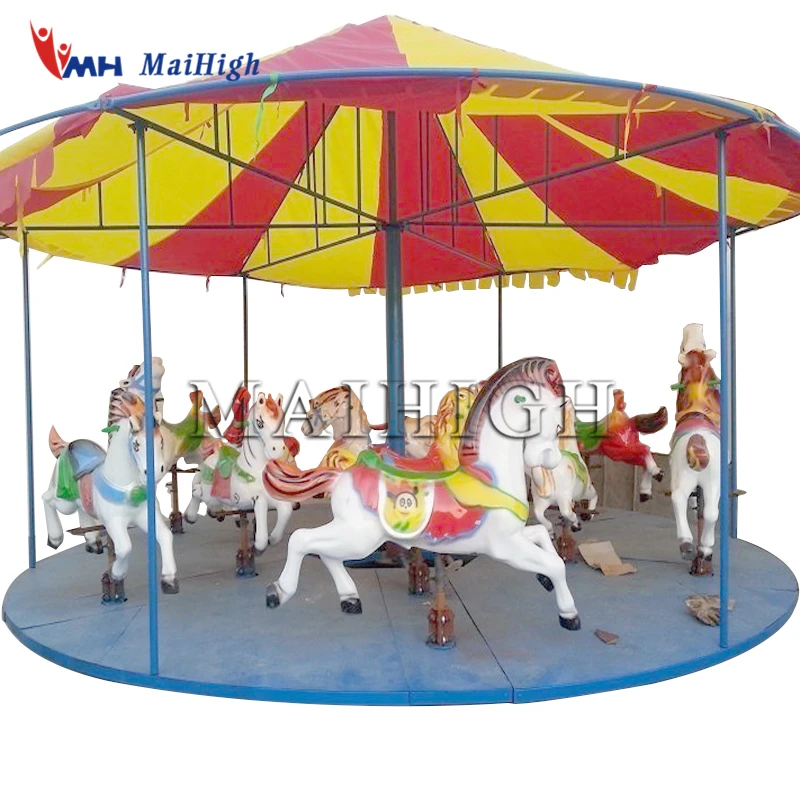 Cheap amusement rides simple carousel mounted with trailer for sale