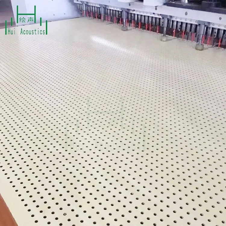 Perforated Soundproof Interior Sheets Wood Fiberboard Perforated Acoustical Ceiling Tiles