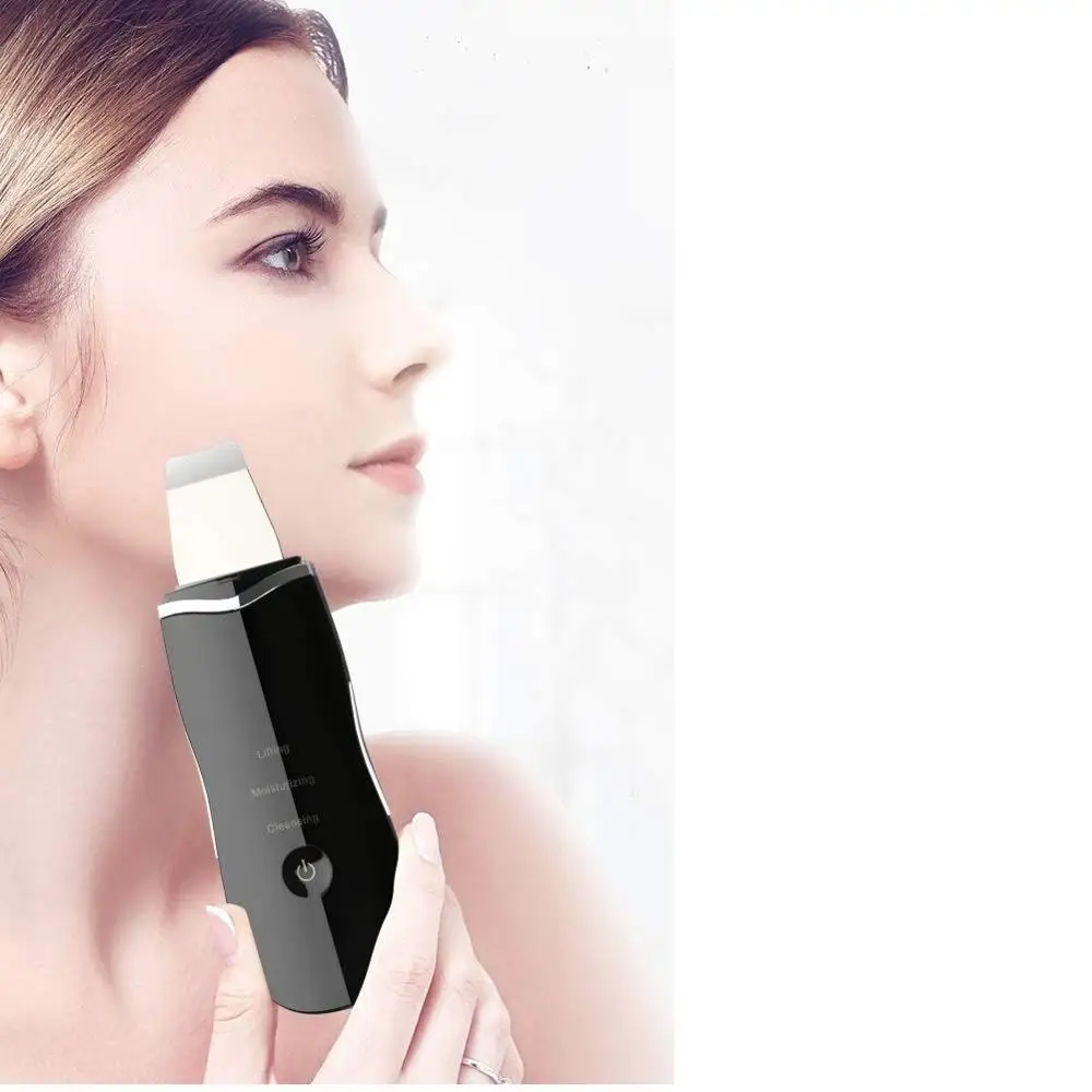Rechargeable Deep Cleaning Professional Portable Waterproof Skin Whitening Facial Ultrasonic Skin Scrubber Spatula