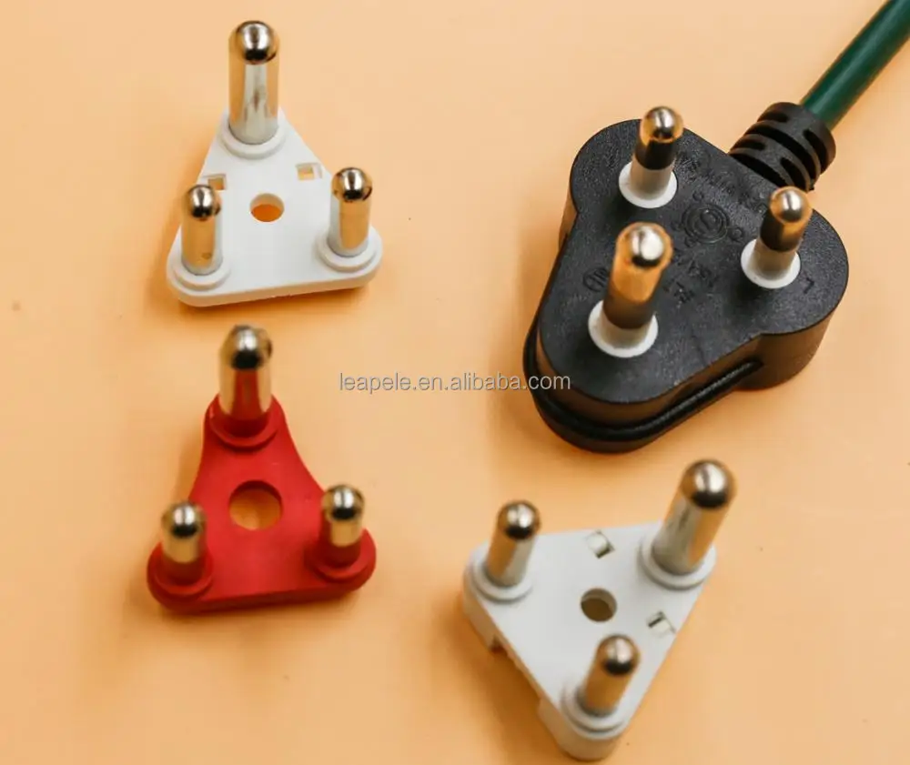 SIP-0022362 16A south africa plug insert( brass pin connector,sabs )  back covers