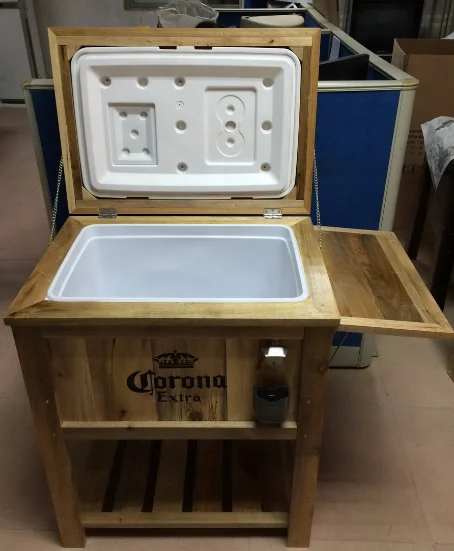 wood ice cooler box ice chest bucket