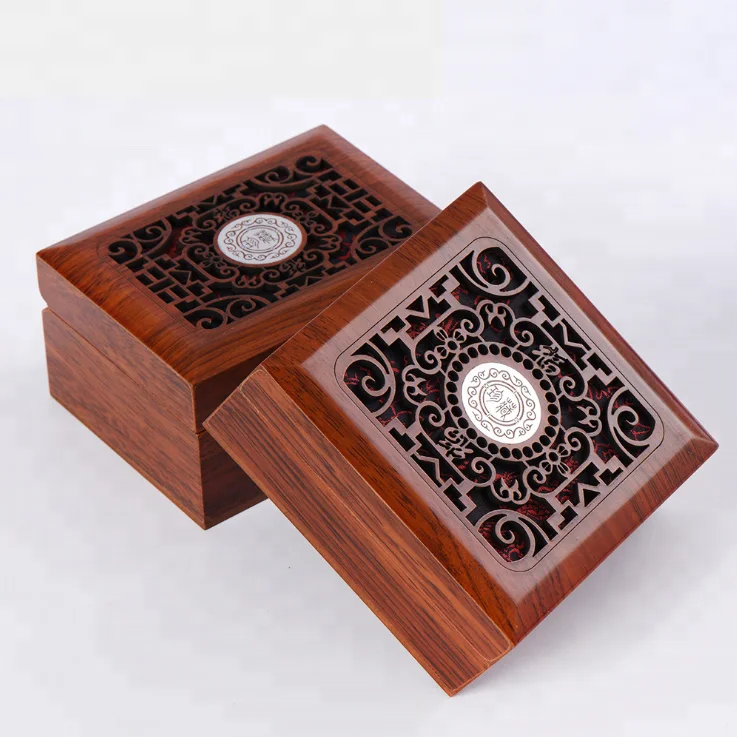 Custom Hand Made Antique Carved Packaging Wooden Gift Craft Box with Hinge