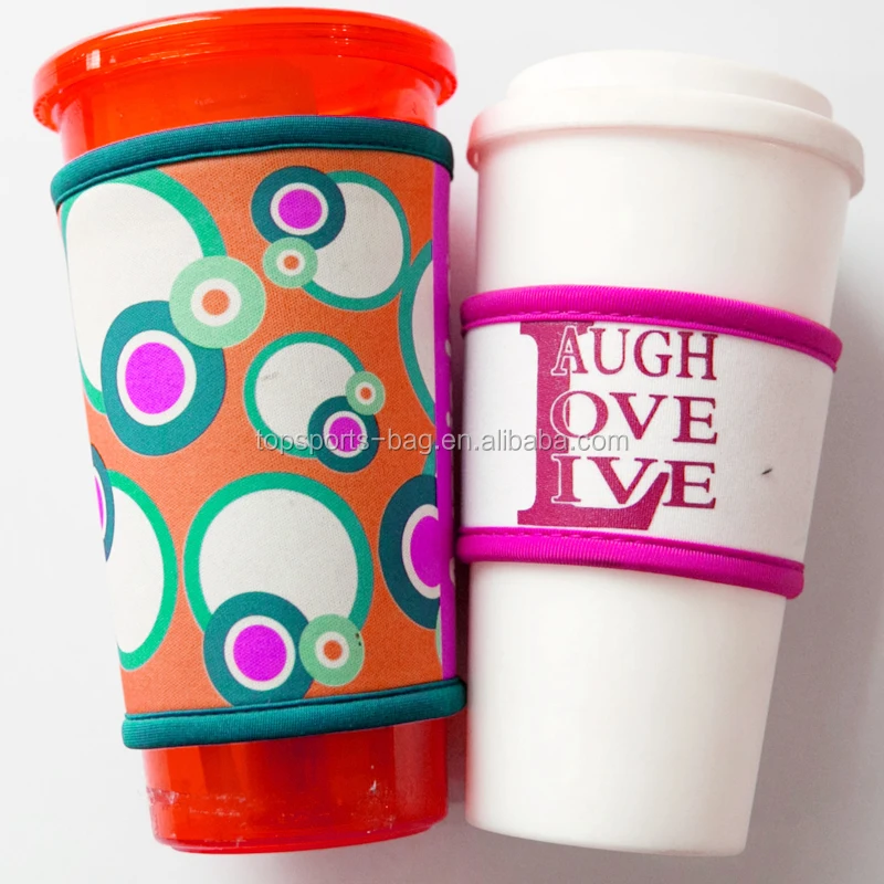 Wholesale sublimation printed insulated neoprene coffee cup warmer cooler custom coffee mug sleeve