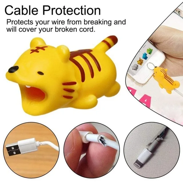 Forest Series 6piece Cable Bite Animal Cable Protectors Cover for iPhone USB Data Cable Charger Protection