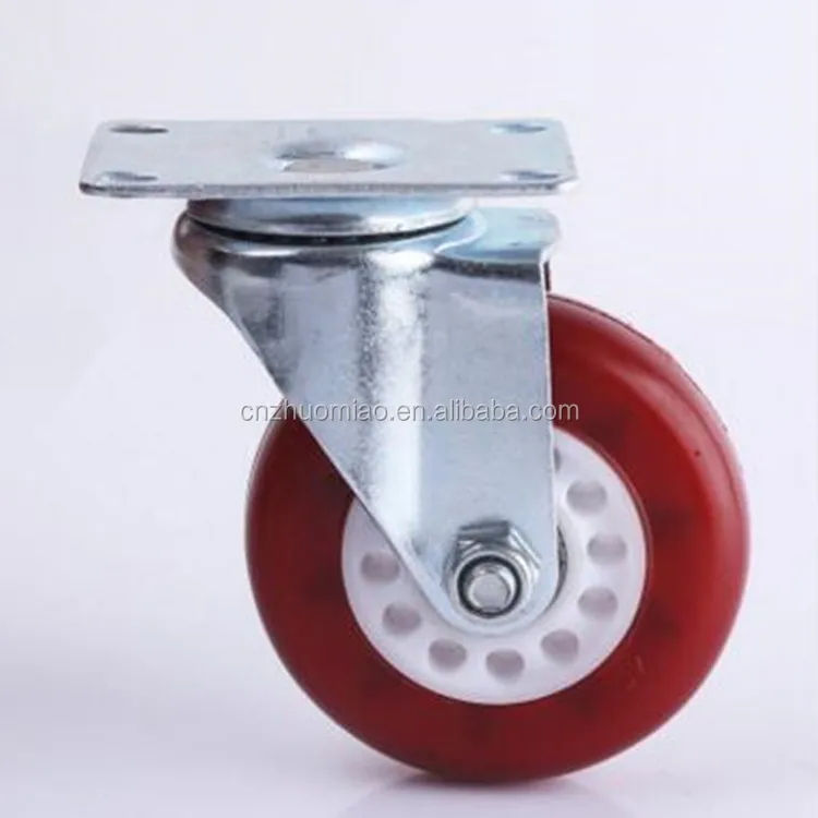 medium duty 3 inch steel elastic rubber double ball bearings caster wheel