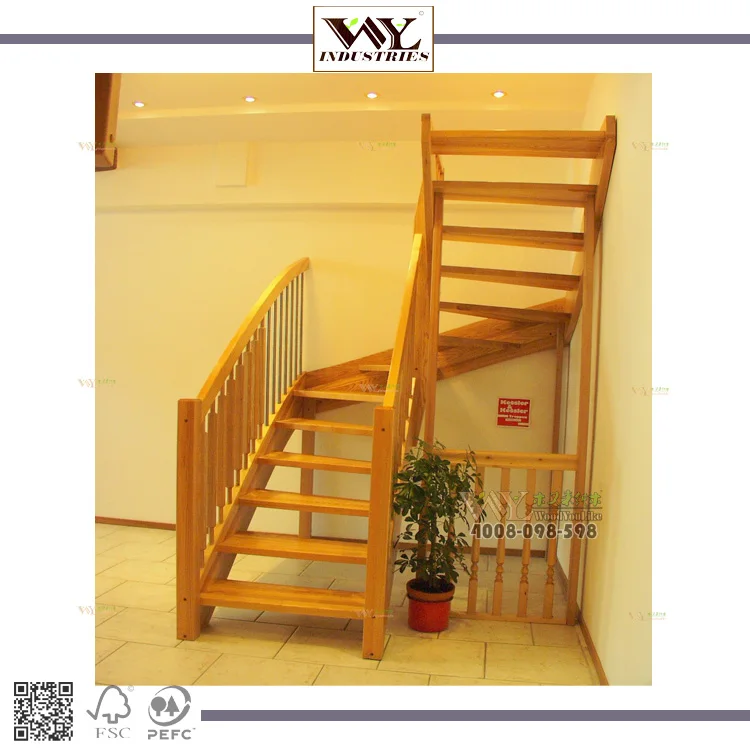 
Wholesale Solid Wood Tread Stairs Floating Cantilevered Staircase 