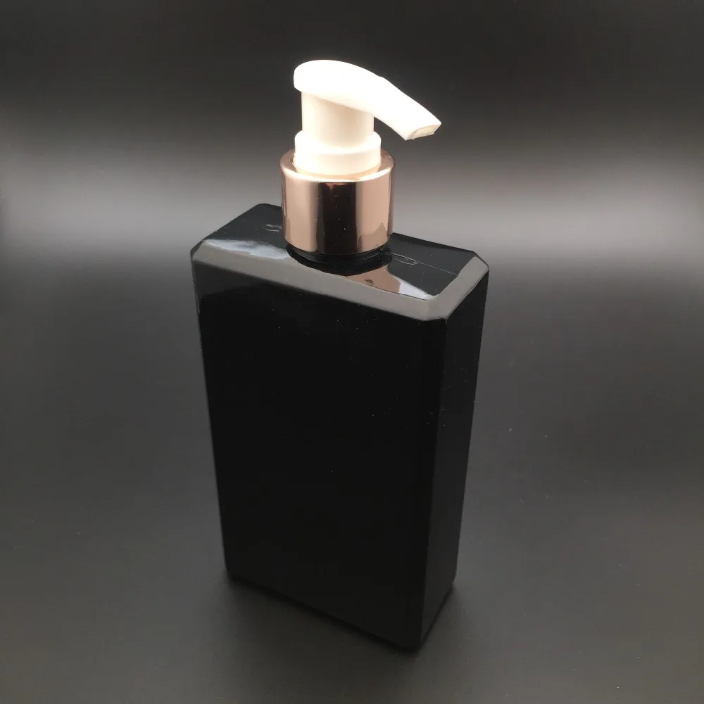 200ml plastic PETG soap shampoo loition square bottle with pump dispenser cosmetic packaging