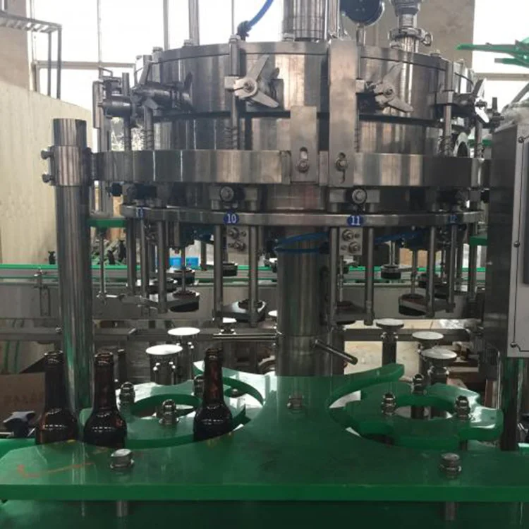 Zhangjiagang Automatic 3 In 1 Glass Bottle Beer Washing Filling And Capping Machine
