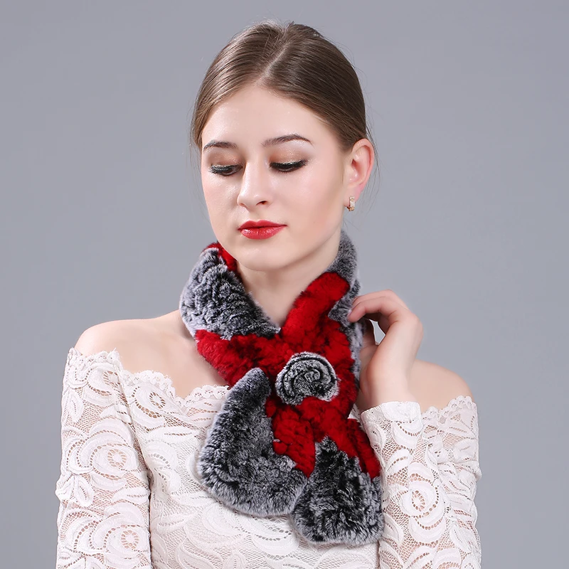 New products fashion woman winter warm dyed fur scarf