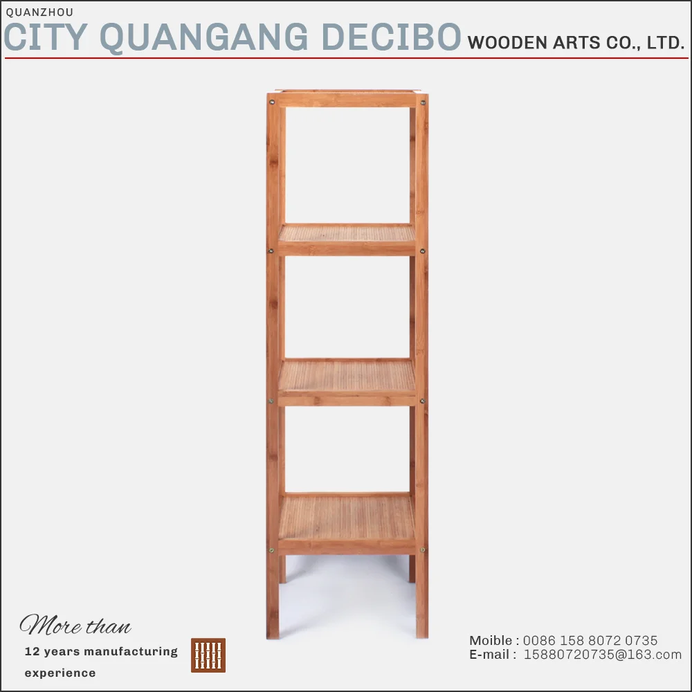 new item four tier standing bedside corner vegetable bamboo wood shelf rack storage