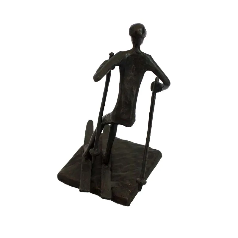 Hot sell cast iron vintage bronze sculpture Ice Skating Figure Ornaments Home Decor Business gifts home designs decorations