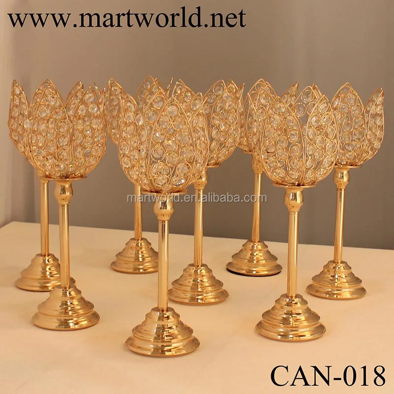 crystal ball candle holder luxury lotus flower wedding centerpiece flower stand for coffee table party event decoration(CAN-018)