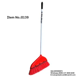 HQ0139 Nigeria market with long iron handle cheap plastic broom