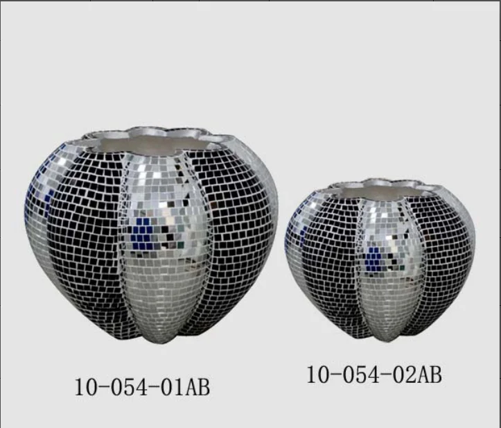 Оптовая продажа, большая мозаичная круглая стеклянная ваза, цветочный горшок