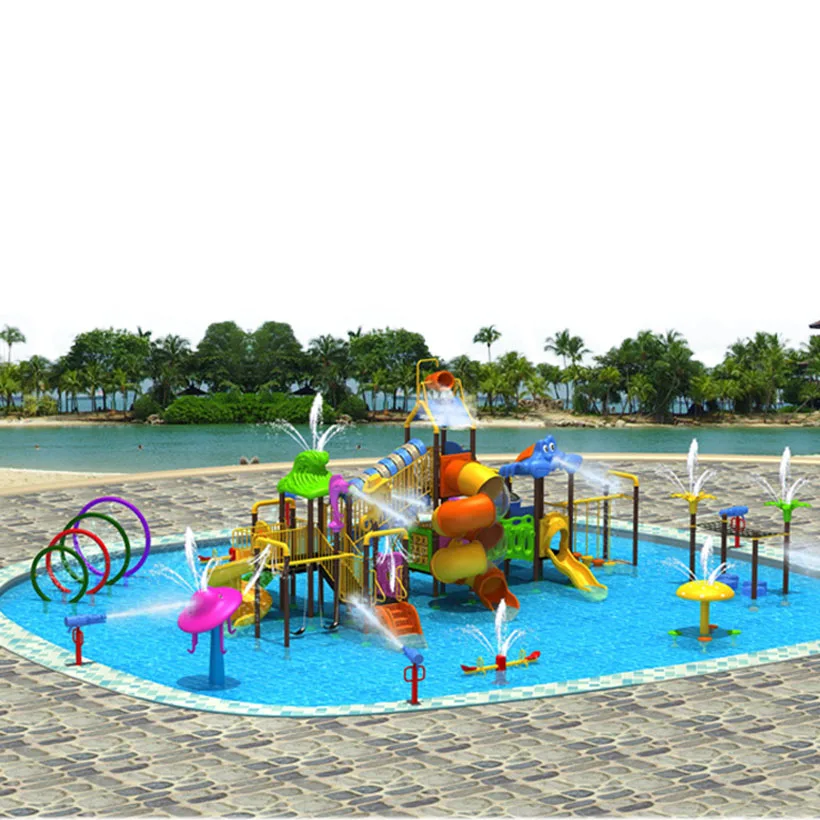 Baihe Top Quality Kid Amusement Water Park Equipment Plastic Modern Water Slide Kindergarten Plastic Sand Beach Toys Set