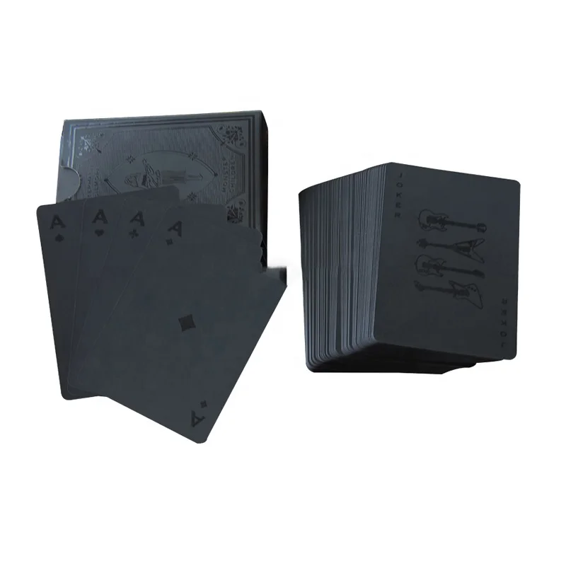 WJPC-Custom Printed Black 2 Deck Pvc Playing Card Design Custom Transparent Plastic Poker Card