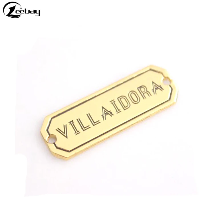 Gold plated accessories metal label custom sewing tag for garment