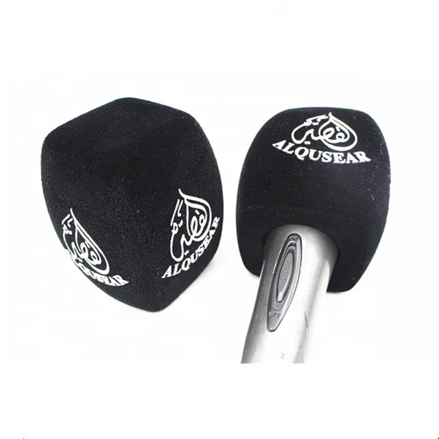 Mic foam windshield custom mic flag 4-side print logo mic  foam windscreens 80 PPI