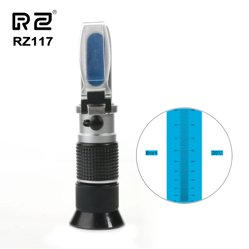 Fruit Sugar Meter Refractometer 0-90% Brix RHB-90ATC Handheld Brewing Auto Refractometer Fruit Sauce Meter Sugar Refractomer