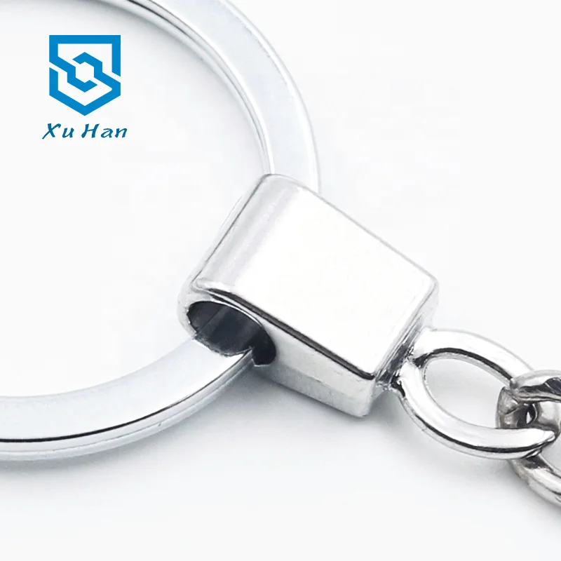 Factory direct sale, high quality metal Split key ring with chain for Gifts, toys and accessories