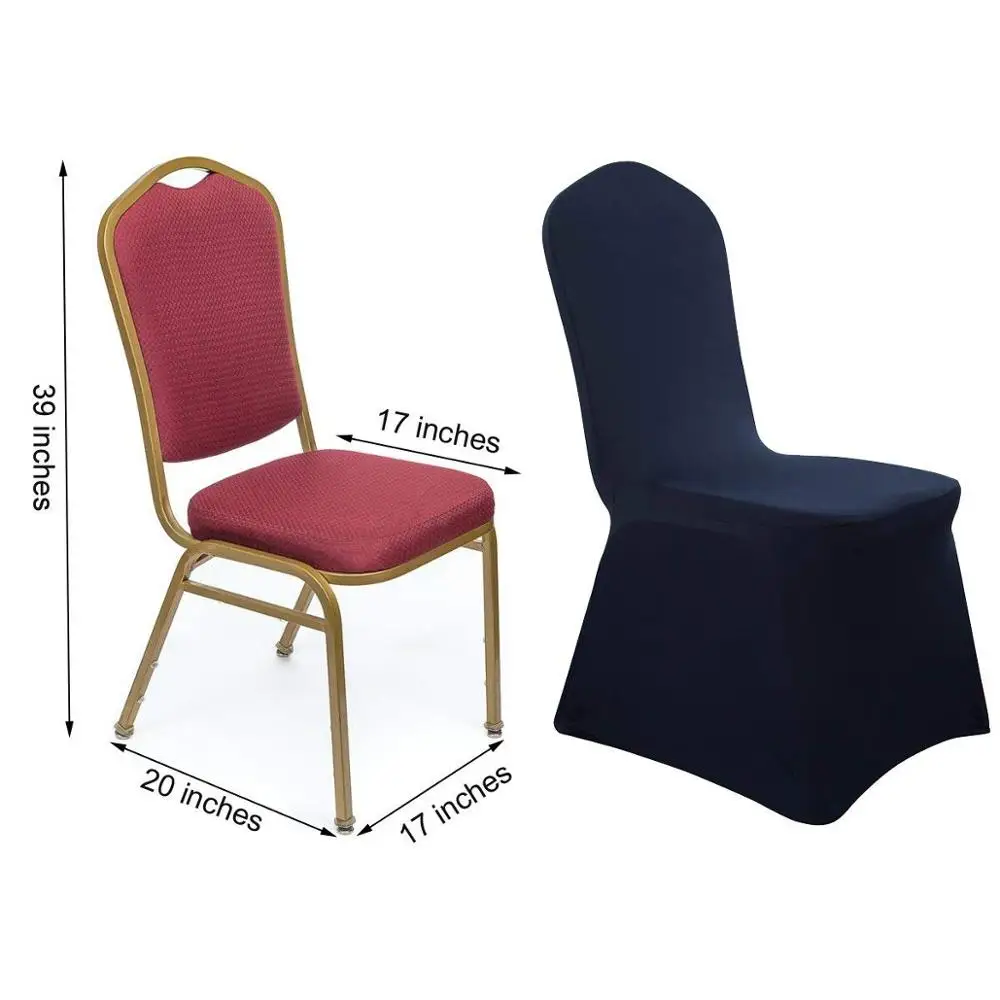 Wholesale Cheap White Black Banquet Spandex Chair Cover with Bottom Flat Stretch Slipcovers