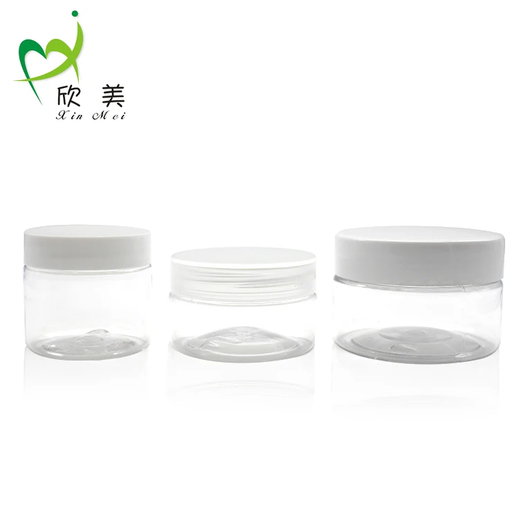 Food container 30ml 50ml 100ml 120ml 200ml 250ml 500ml clear plastic PET candy jar with aluminum