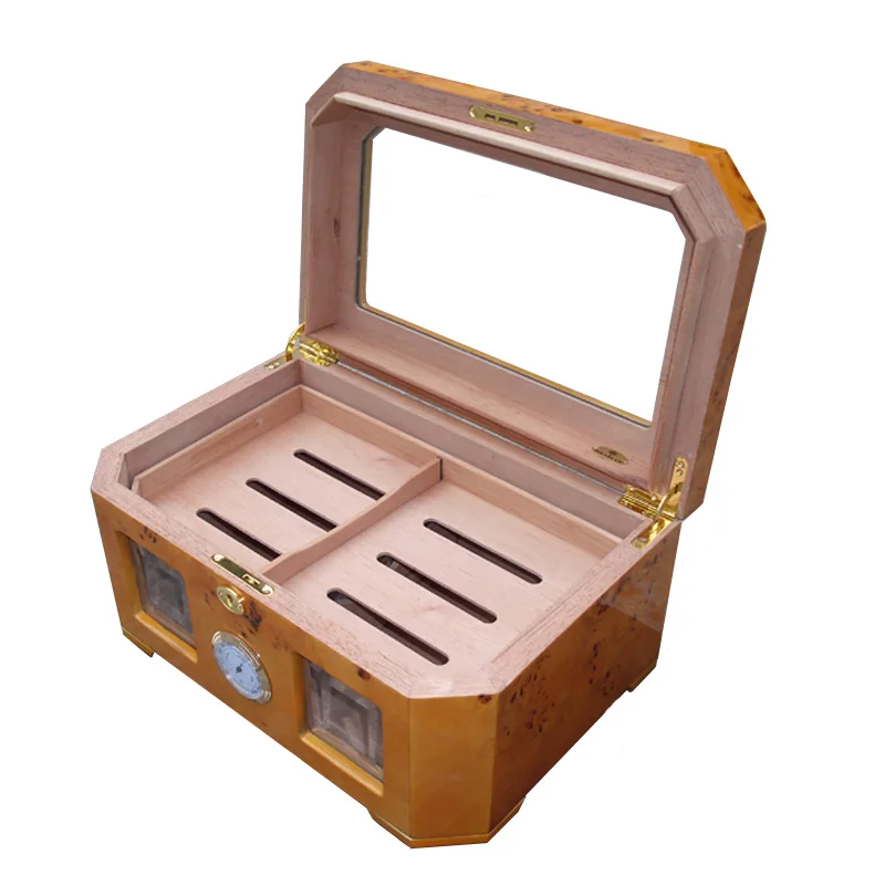Luxury Plastic Cigar Box with Wooden Humidor Custom Logo Lacquer Technique for Gift Packaging Storage