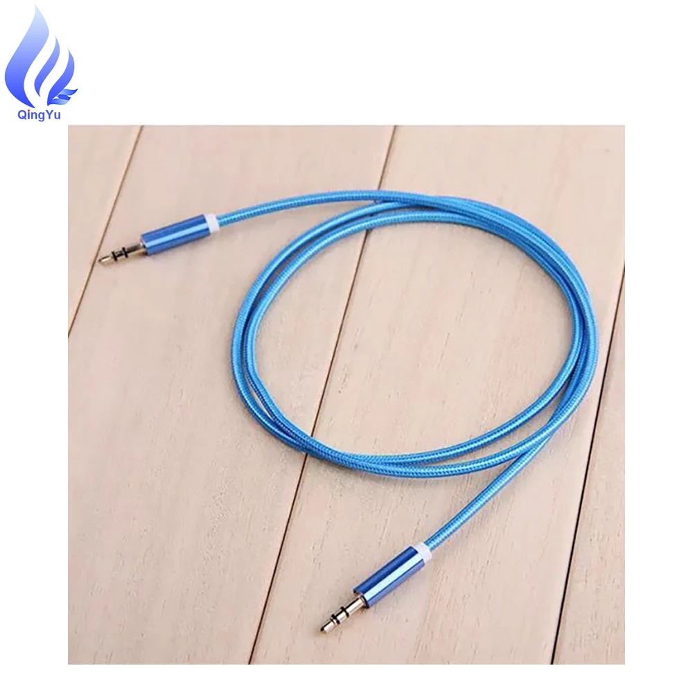 1 Meter Nylon Braided Audio Transmit 3.5Mm Connectors To 3.5Mm Jack Speaker Aux Audio Cable