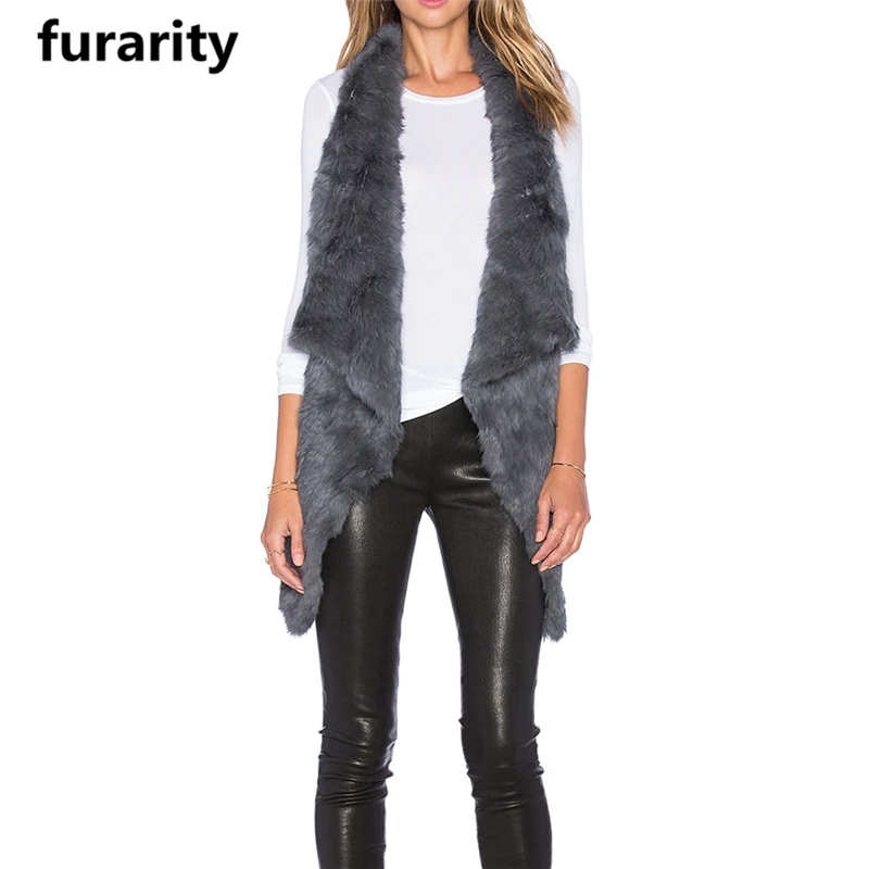 Winter Wholesale Ladies High Quality Thick Warm Short Fur Vest Custom Rabbit Fur Vest