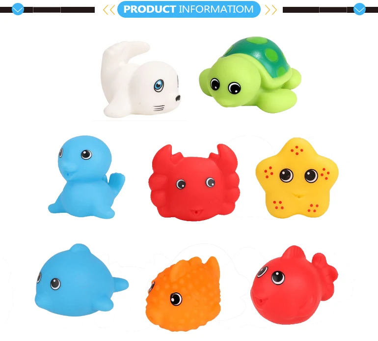 Whale and crab floating mini vinyl animal bath toy