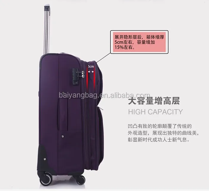 360 rolling trolley luggage fabric suitcase soft travel luggage bag