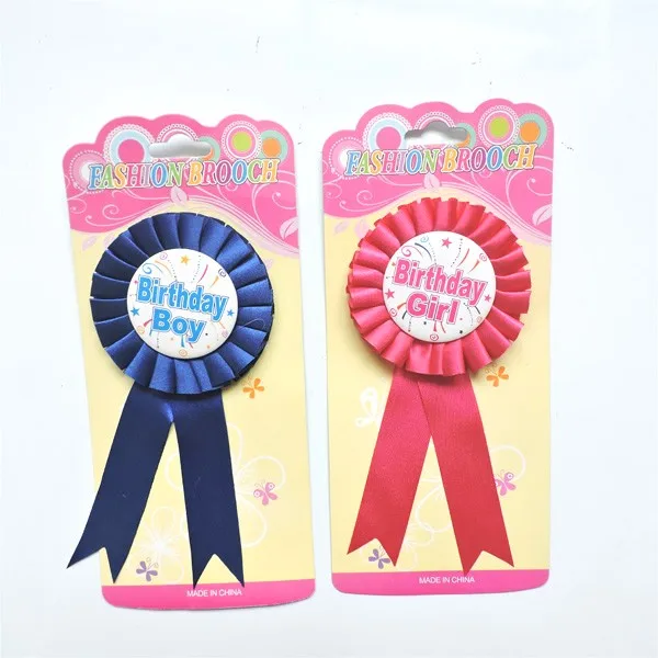 
Kids Birthday Party Supplies Birthday Boys Badge With Ribbon 