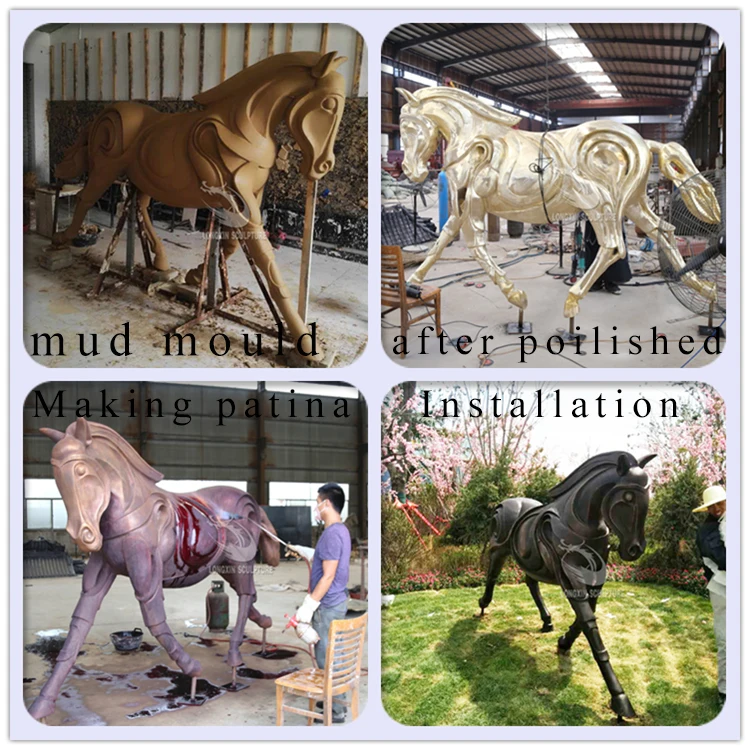 Outdoor Decoration Large Bronze Running Horse Sculpture For Sale