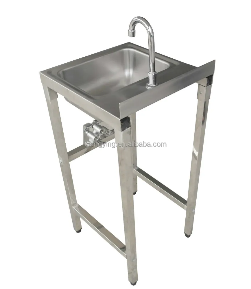 NSF Approval Solid Stainless Steel Knee Pedal Operated Hand Wash Sink Good Material with Optional Thickness / Sizes