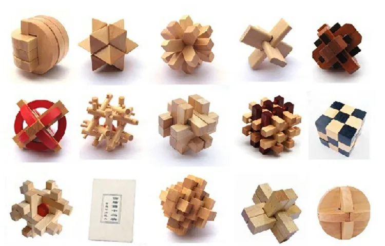 educational handheld 3D magic wooden cube puzzle