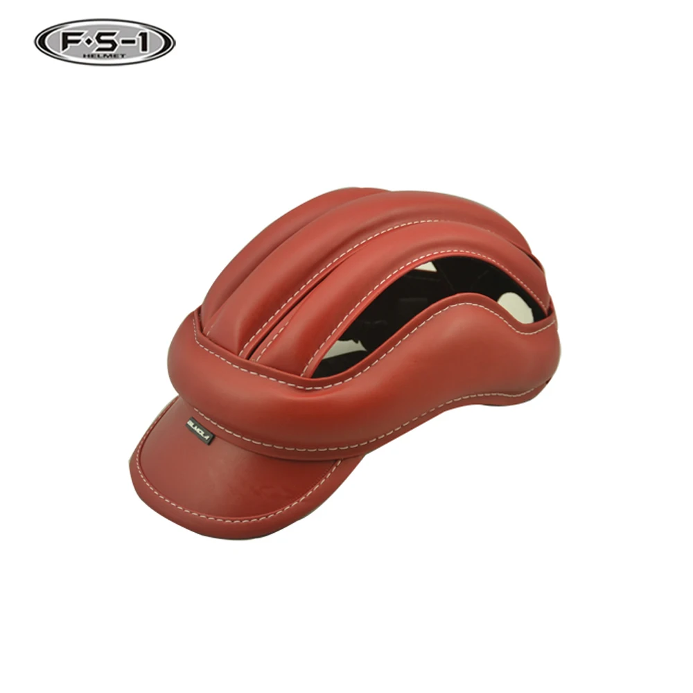 
Leisure ways type Foshan helmets manufacturer cycling leather hat bicycle helmet 