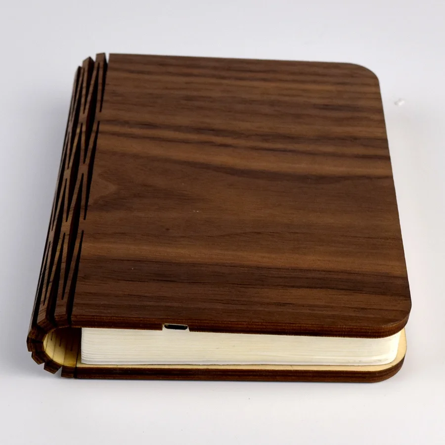 Elegant Book Lamp Mini Wooden Cover Folding LED Book Light